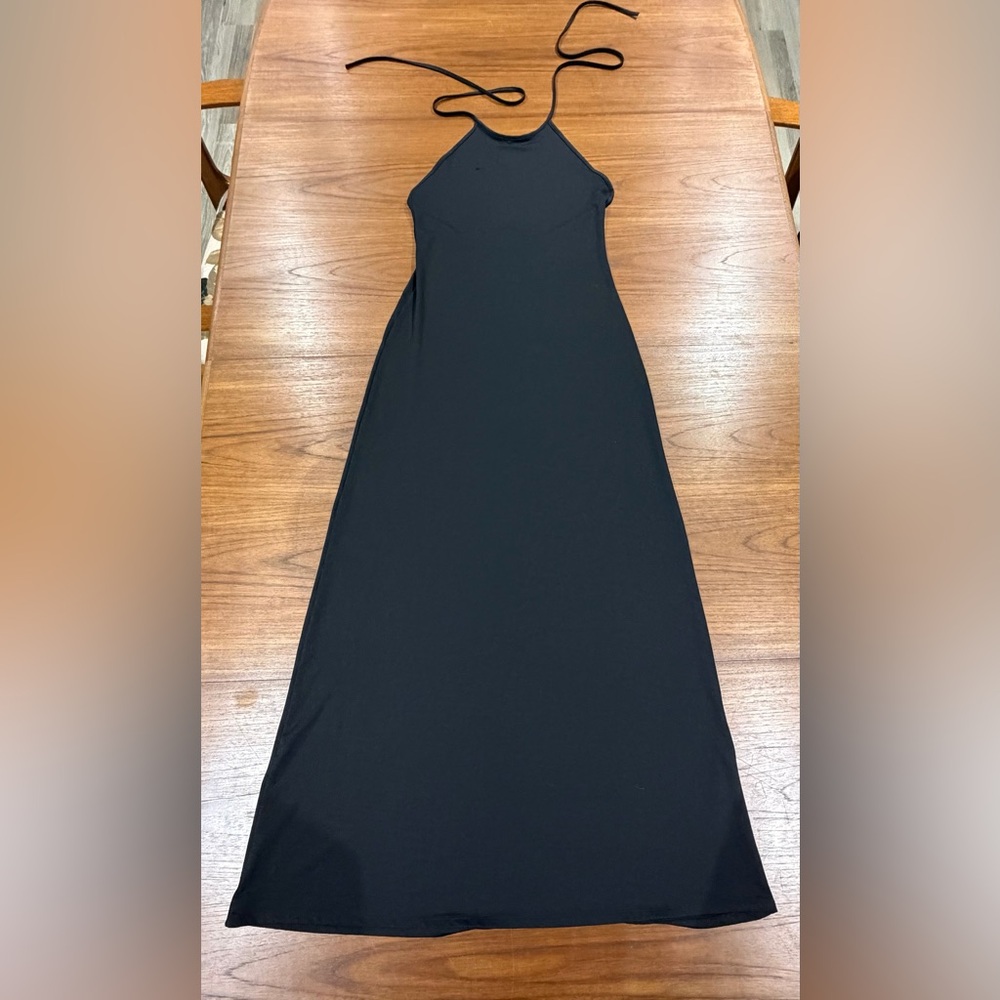 Black Halter‎ Deep Back Maxi Dress Weekday Size S Beach Pool Summer Party